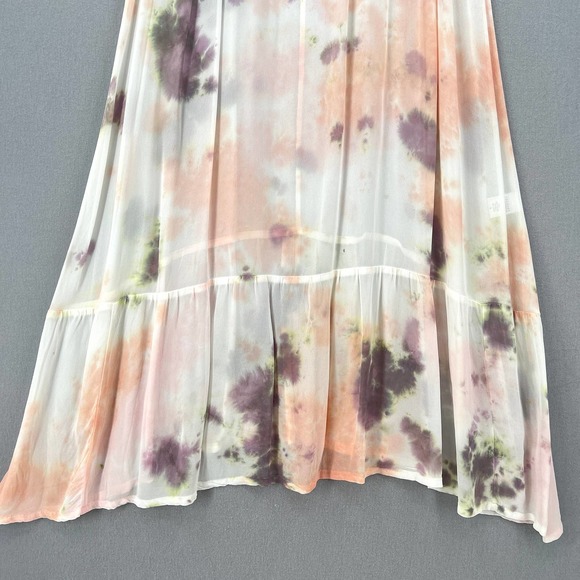 LACAUSA Coco Dress Womens Small White Tie Dye Jewel Wash Tie Shoulder Maxi - Picture 7 of 16